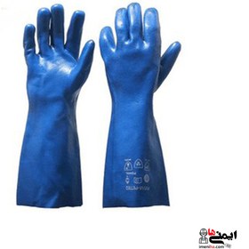 تصویر دستکش ضد حلال پوشا (بلند-آبی) Anti-acid-gloves-pusha-high