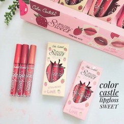 تصویر پک رژ لب مایع توت فرنگی کالر کاستل سه عددی Color castle matte lip gloss no 4172