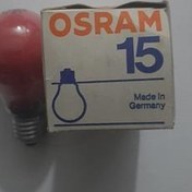 تصویر لامپ قرمز 15 وات OSRAM قدیمی اصل آلمان 