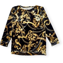 تصویر بلوز زنانه مخمل فری‌سایز رنگ مشکی 