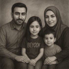 تصویر طراحی پرتره خانوادگی 