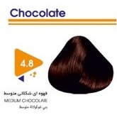 تصویر رنگ مو قهوه ای شکلاتی متوسط ویتامول شماره ۴/۸ | Vitamol Hair Color No4.8 