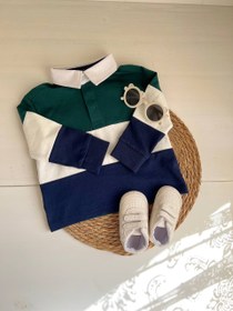 تصویر پولوشرت آستين بلند سه رنگ سبز anco 