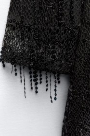 تصویر پیراهن مینی مجلسی یقه هفت برند زارا ا SEQUINNED MINI DRESS WITH FRINGING SEQUINNED MINI DRESS WITH FRINGING