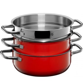 تصویر ست قابلمه سه تایی قرمز فیوژن تک وی ام اف | WMF FUSIONTEC COMPACT COOKWARE SET 3-PIECE RED 