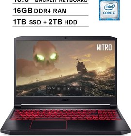تصویر لپ تاپ Gaming 2020 Acer Nitro 7 15.6 Inch FHD 1080P (Intel 6-Core i7-9750H تا 4.5 گیگاهرتز ، GeForce GTX 1650 4 GB ، 16 GB DDR4 RAM ، 1TB SSD (Boot) 2TB HDD، Backlit KB، WiFi، HDMI، Windows 10) (سیاه) 