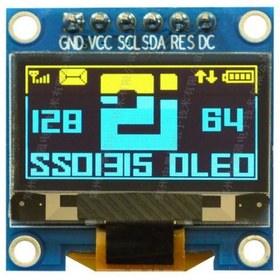 تصویر OLED 0.96 inch OLED display module 128x64 SSD1306 IIC SPI / Yellow & Blue 