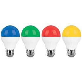 تصویر لامپ LED حبابی 9 وات رنگی E27 