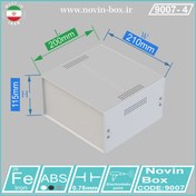 تصویر جعبه فلزی با پانل پلاستیکی ۹۰۰۷ طول ۲۰ سانتیمتر – ابعاد H115*W210*L200 (mm) 