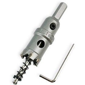 تصویر مته گردبر استیل سایز 22mm سر الماس مدل TCT22 