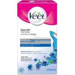 تصویر نوار مو بر بدن پوست حساس ویت 20 عددی Veet Hair Remover Strips For Sensitive Skin 20pcs