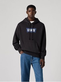 تصویر سویشرت مردانه اورجینال لیوایز مشکی Levi's A738600190 هودی گرافیکی ممتاز 