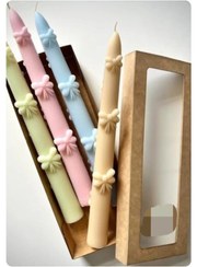 تصویر شمع قلمی پاپیونی - آبی / مشکی صورتی / قهوه 