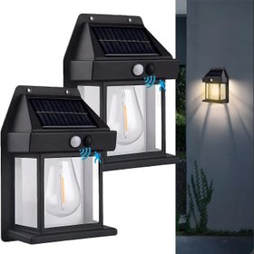 تصویر چراغ دیواری خورشیدی سنسوردار ا SOLAR LIGHT OUTDOOR 