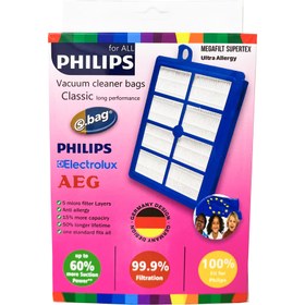 تصویر فیلتر جاروبرقی فیلیپس و AEG خروجی هپا درجه 1 Philips and AEG vacuum cleaner filter, HEPA grade 1 output