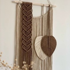 تصویر دیوارکوب مکرومه قلبی 