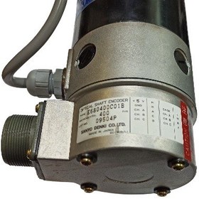 تصویر موتور DC SERVO توان 350 وات 75 ولت 2500 دور U835-002E برند SANYO DENKI ساخت ژاپن با انکودر E680400C01B 