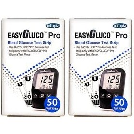 تصویر نوار تست قند خون اینفوپیا مدل EASYGLUCO-PRO100 مجموعه 2 عددی 