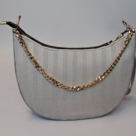 تصویر کیف طرح حصیری نیم گرد - کرم 