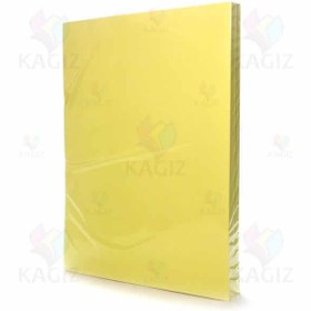 تصویر کاغذ A4 کاربن دار ایرانی رنگ زرد بسته ۵۰۰برگی 