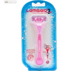 تصویر تیغ چندبار مصرف سه لبه وکیوم مخصوص بانوان لمسر 1 عددی Lemser 3 blade for Women shaving 1 pc