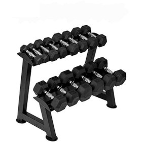 تصویر رک دمبل دو طبقه dumbbell rack NS2022 