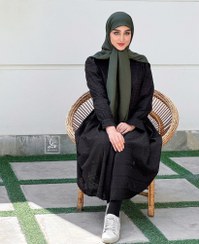 تصویر روسری کریشه لمه سبز زیتونی 