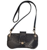 تصویر جا عینکی گردنی چرم گاوی دست‌دوز با جای کارت | اکسسوری لوکس و کاربردی (کد017) 