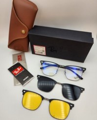 تصویر عینک طبی بلوکات تیتانیوم مگنتی با 2 کاور آفتابی رای بن Ray Ban کد 7027 