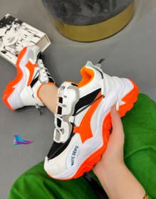 تصویر کفش کتونی پرفروش کد 774 - سفید نارنجی 