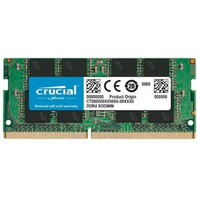 تصویر رم لپتاپ DDR4 تک کاناله 3200 مگاهرتز CL22 کروشیال در ظرفیت 32 گیگابایت Crucial DDR4 32GB 3200MHz CL22 Laptop Ram