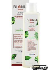 تصویر شامپو مخصوص مو رنگ شده و کراتینه مدل Miracle حجم 250 میل بیونیج Bionij Miracle Shampoo 250 ml