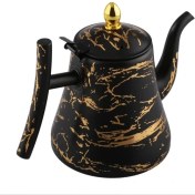 تصویر کتری عربی طرح ماربر ظرفیت ۲ لیتر مشکی طلایی 