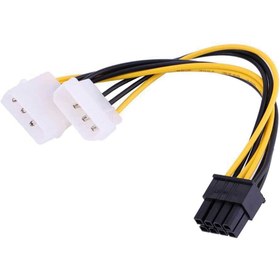 تصویر تبدیل برق پاور به پورت 8 پین گرافیک مدل IDE IDE-8-Pin-Dual-Video-Card-Adapter-Cable