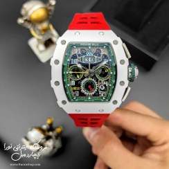 تصویر ساعت ریچارد میل RM 11-03 قاب سفید بند قرمز ساعت مچی ریچارد میل (Richard mille)