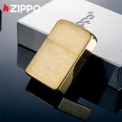 تصویر فندک زیپو مدل 1941B رپلیکا طلایی برس خورده 