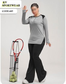 تصویر ست بلوز شلوار فینگردار سایز بزرگ ورزشی زنانه NIKE کد 0005 NIKE womens big size sports pants blouse set code 0005