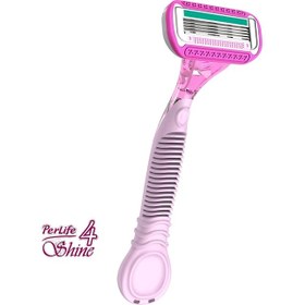 تصویر خودتراش چهار لبه بانوان SHINE4 (یک عددی) Perlife Shine 4 Blades Razor For Women