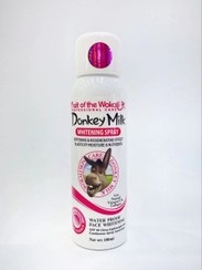 تصویر اسپری سفیدکننده و روشن کننده شیر الاغ حجم 180 میل رنگ صورتی spf 90 Spray whitening donkey milk
