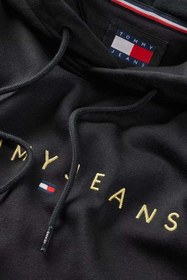 تصویر سویشرت اورجینال برند Tommy hilfiger مدل Erkek Altın Yazı Kapüşonlu Sweatshirt کد 881662240 