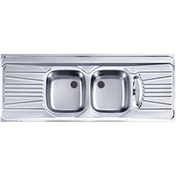 تصویر سینک ظرفشویی اخوان مدل 52 روکار دو لگن استیل 