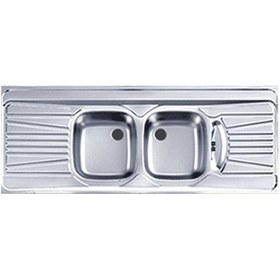 تصویر سینک ظرفشویی اخوان مدل 52 روکار دو لگن استیل 