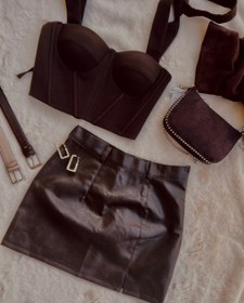 تصویر دامن کوتاه چرم 