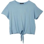 تصویر تی شرت زنانه یقه گرد آبی کیدی Kiddy کد 2142 