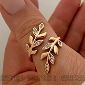 تصویر انگشتر طرح گندمی نگین دار ژوپینگ ag96 