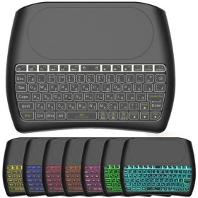 تصویر مینی کیبورد بی‌ سیم با تاچ‌ پد مدل D8 D8 Mini Wireless Keyboard with Touchpad and Colorful Backlit