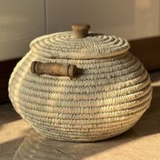 تصویر خمره برنج حصیری کپوبافی ظرفیت 10 کیلویی 