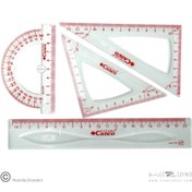 تصویر ست نقاله گونیا خطکش 4تکه کریستال کنکو- یک جعبه 24 تایی 