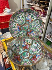 تصویر قاب و قدح چینی گل مرغی 