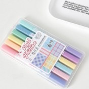 تصویر ماژیک هایلایت رنگ پاستلی پک ۱۲ رنگ دو سر 